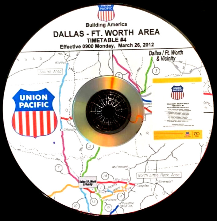 Union Pacific 2012 Dallas Ft Worth Area Timetable #4 PDF Pages on DVD