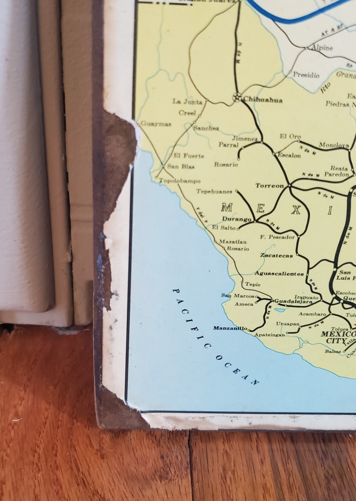 VINTAGE 1970 MISSOURI PACIFIC MO-PAC RAILROAD MAP by RAND McNALLY & CO.