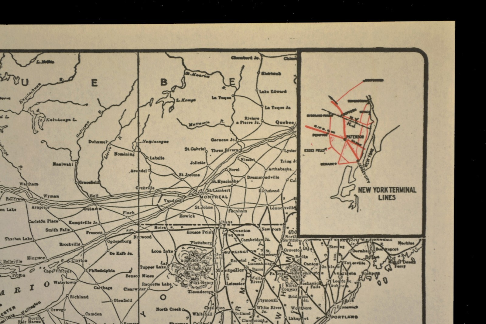 Vintage ERIE Railroad Map Wall Art Old Railway Antique Original Pittsburgh