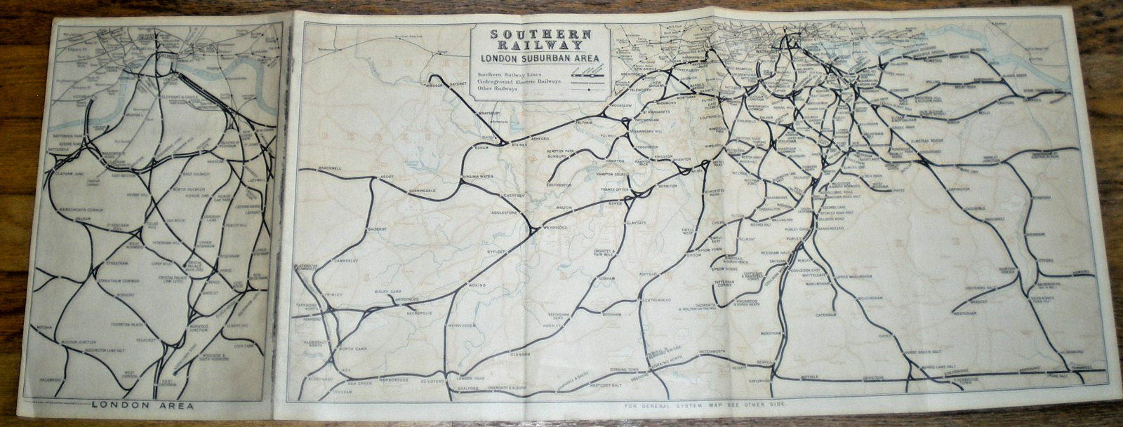 1930s British Southern Railway Double-Sided System Map – (Waterlow & Sons)