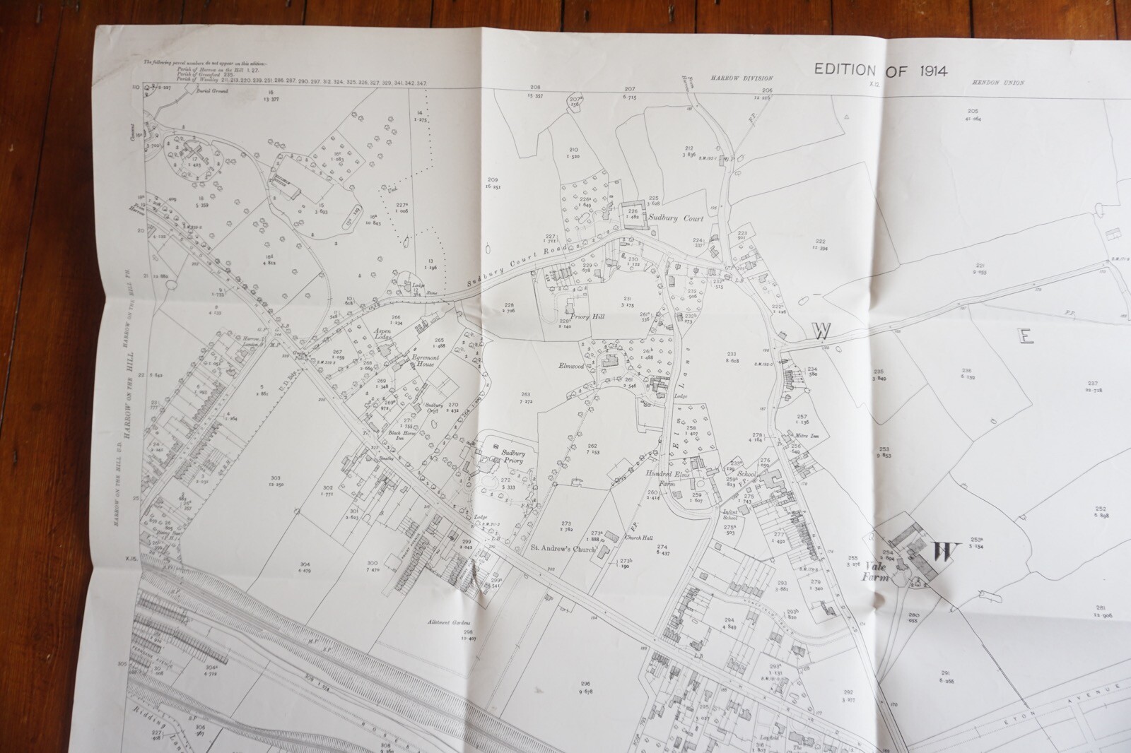 1914 Wembley Sudbury LNWR GER Met District Railway North London OS Railway Map
