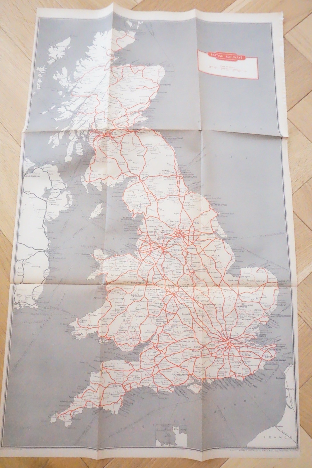 1961 British Rail Scottish Region Passenger Network Railway Map