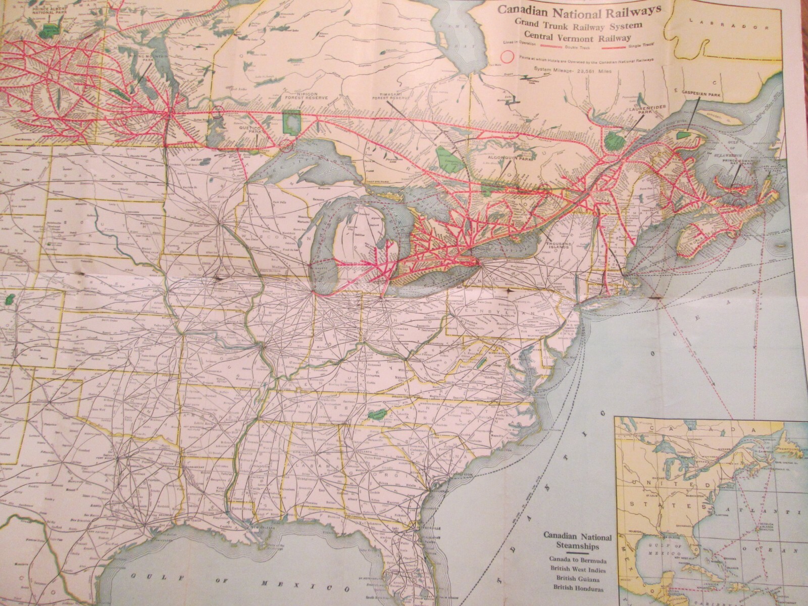 Canadian National Railway Tourist’s Map of Canada and United States 1936