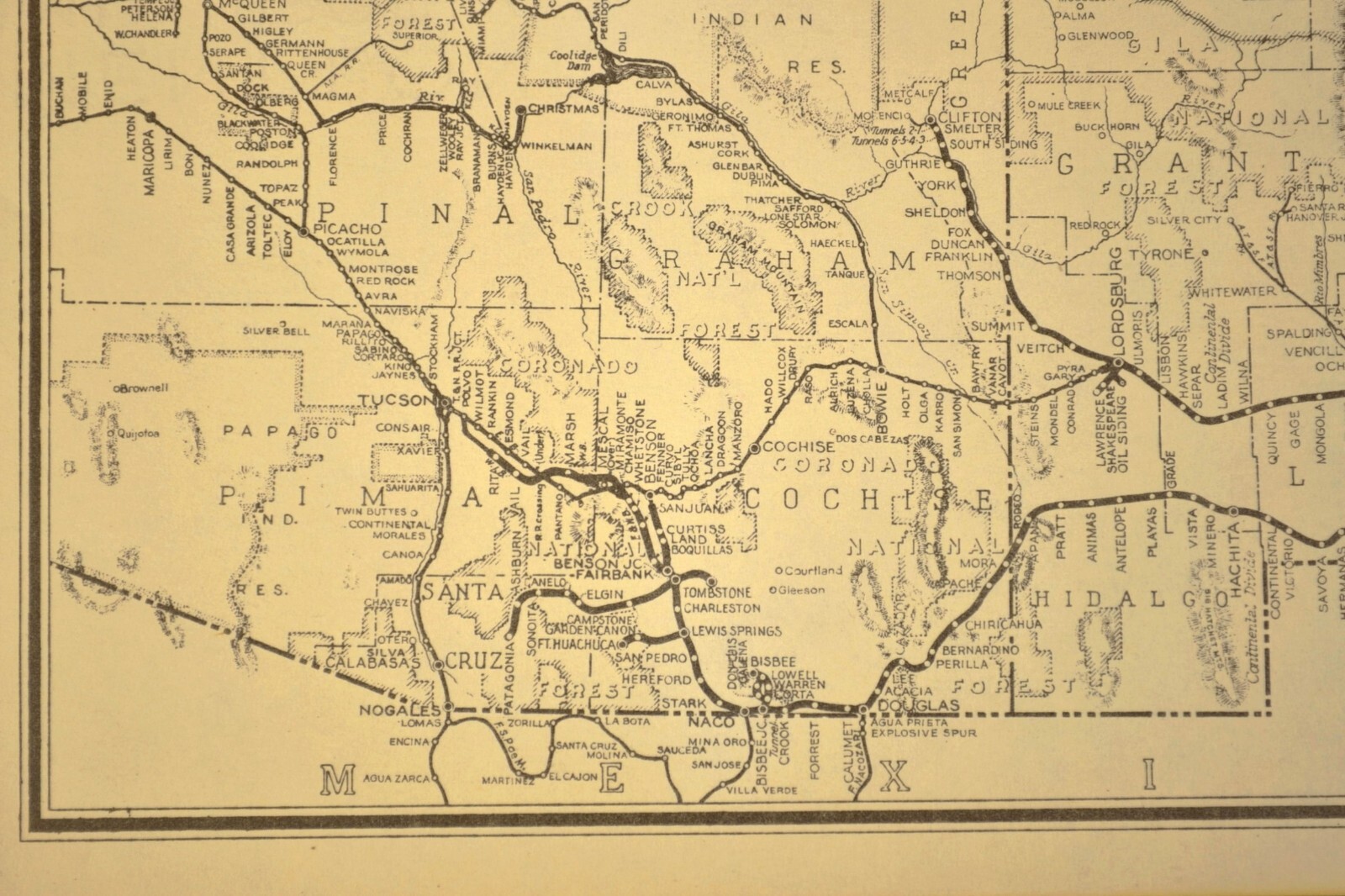 SOUTHERN PACIFIC Railroad Map Rio Grande Division Denver & Rio Grande Western RR