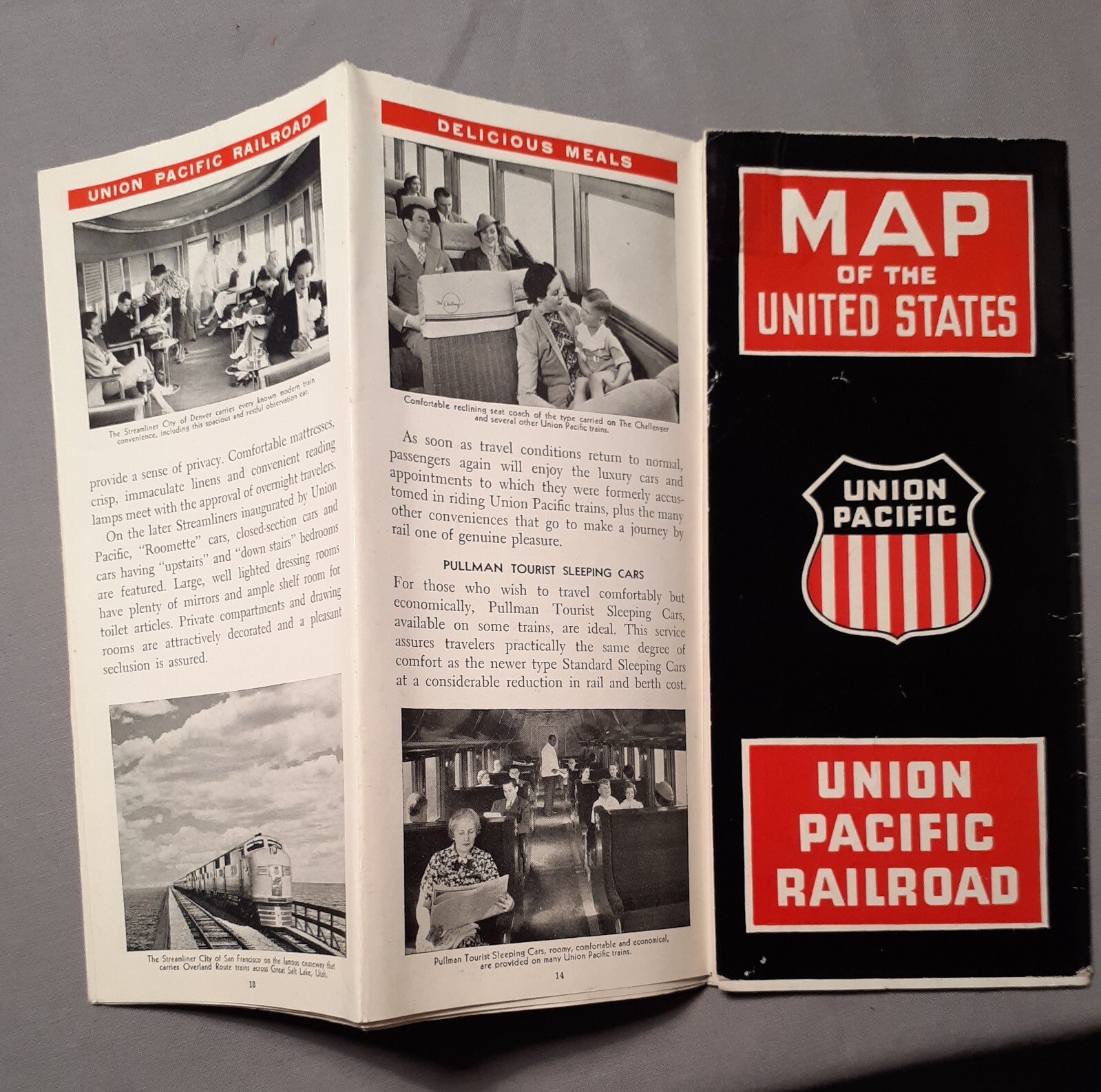 Vintage Union Pacific Map Of The United States 1940’s