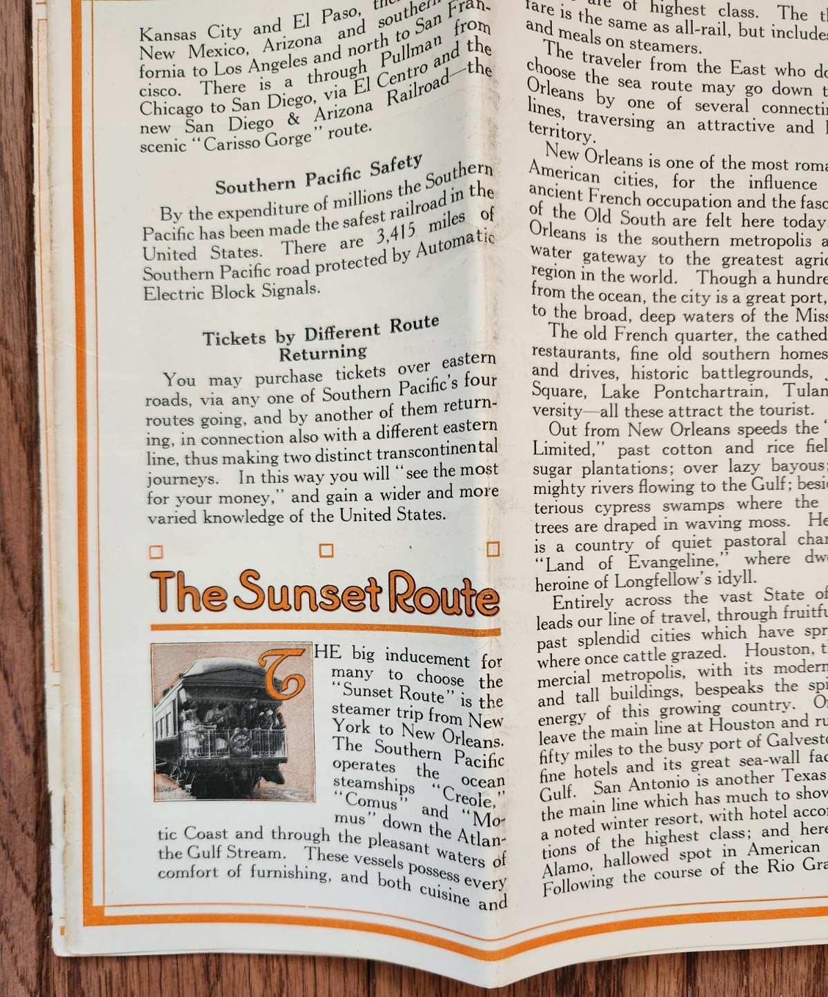 SOUTHERN PACIFIC – SP – 1920 – FOUR GATEWAYS brochure with maps, desc. & photos