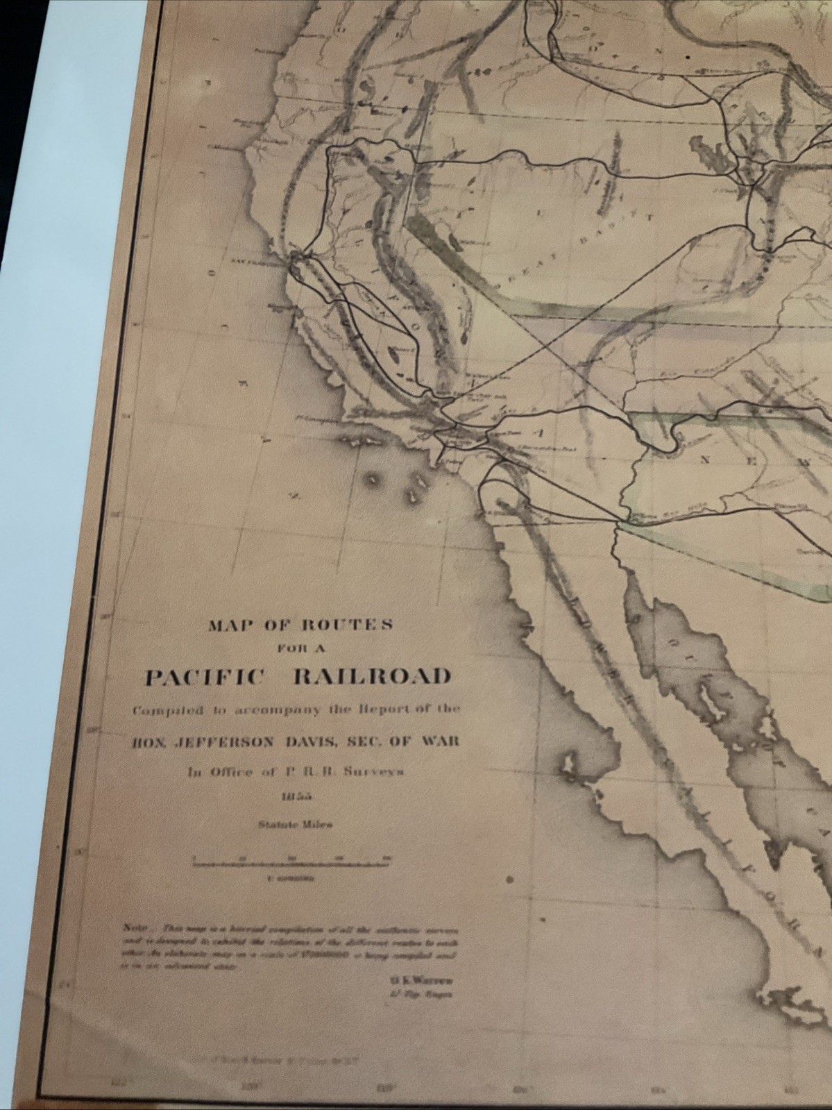 1855 pacific railroad survey Map Union Pacific Santa Fe Southern Pacific (copy)