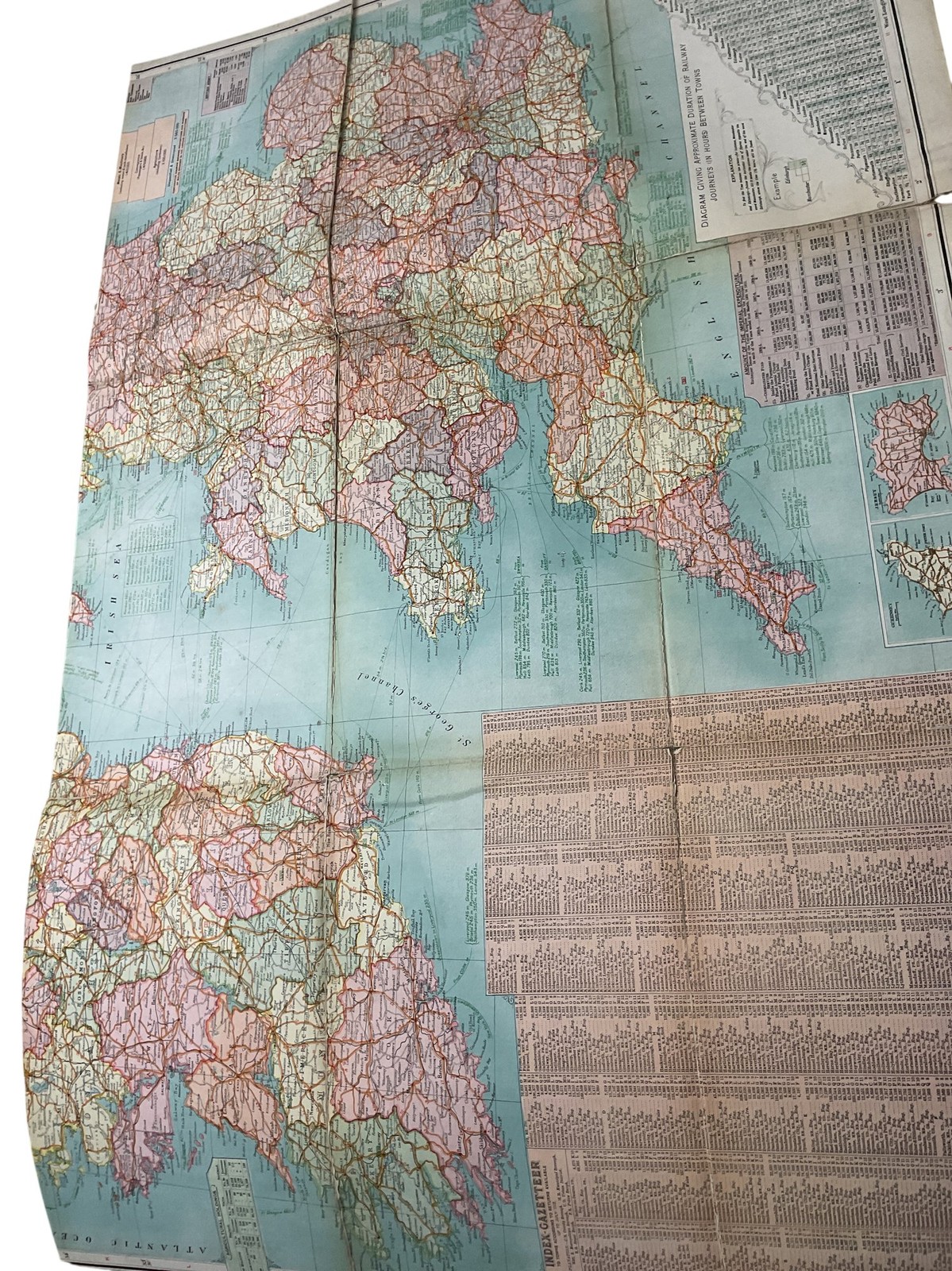 Richardson’s Chart of the British Isles Railway Map 1910-20 Collectable