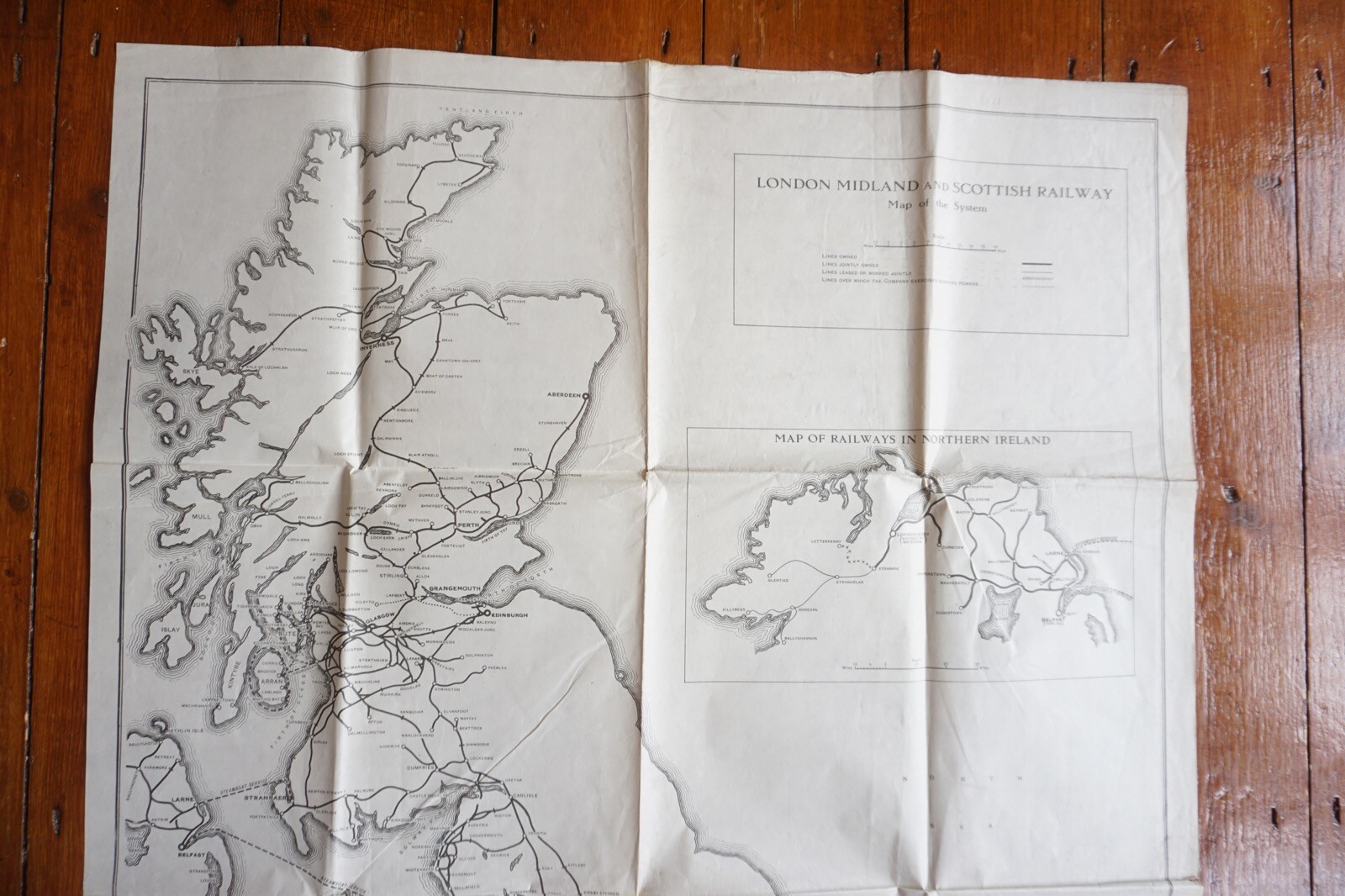 LMS London Midland Scottish Railway Map of England & Wales