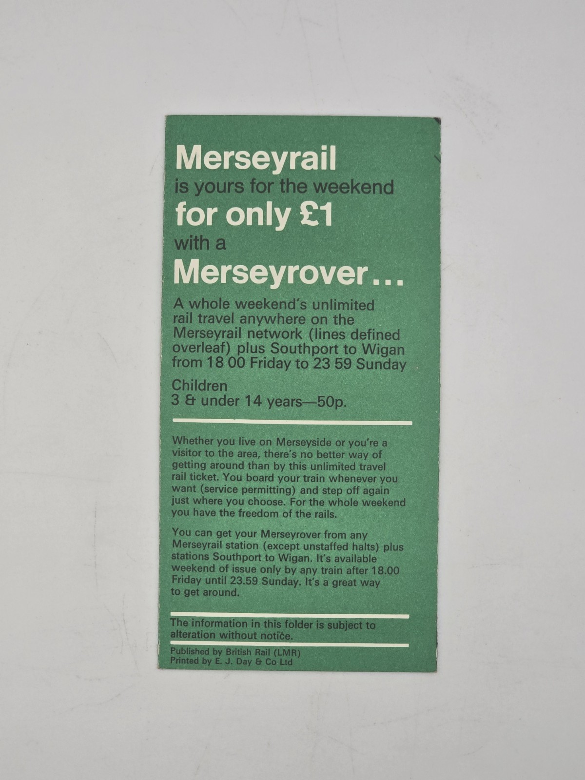 1977-79 Merseyrail Route Diagram & Station Index Map Liverpool Underground BR LM