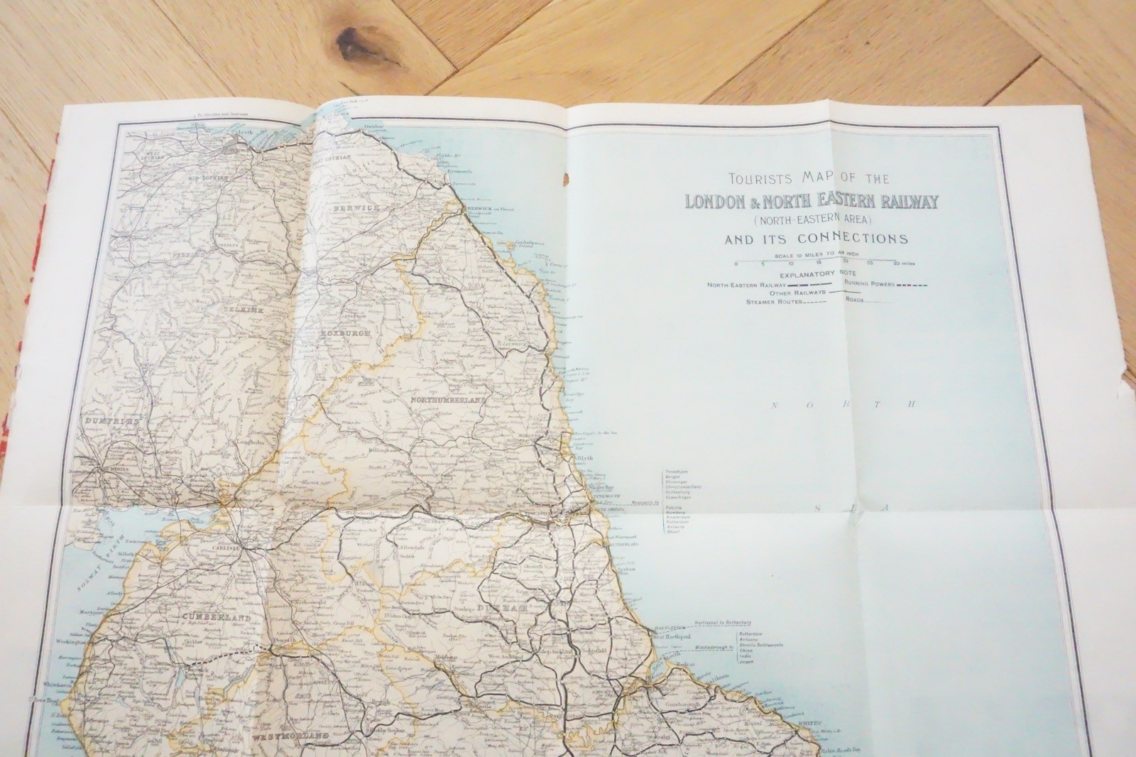 LNER North Eastern Area Connections Railway Map 49cm x 40cm