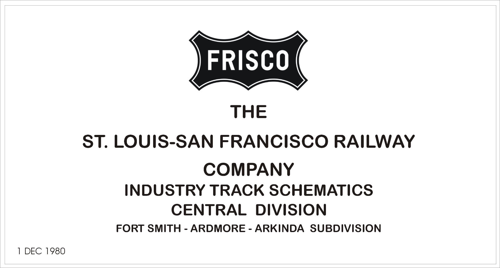 St Louis San Francisco Central Division Industry Track Schematics Pages on DVD