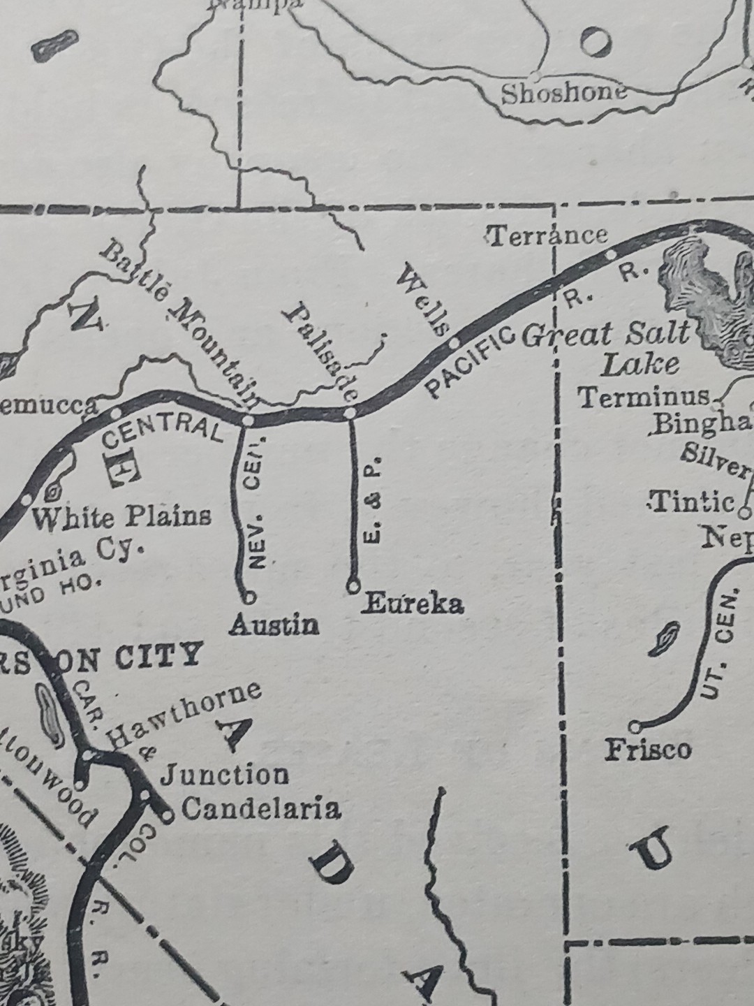 1901 Railway Map SOUTHERN PACIFIC SYSTEM railroad Train Routes California AZ OR