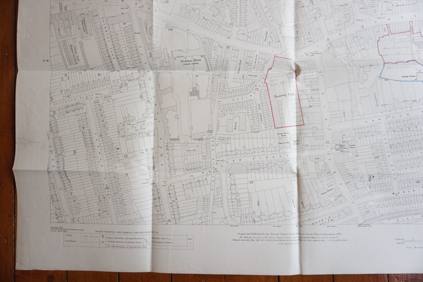 1921 Peckham Tramway East London GER OS Railway Map