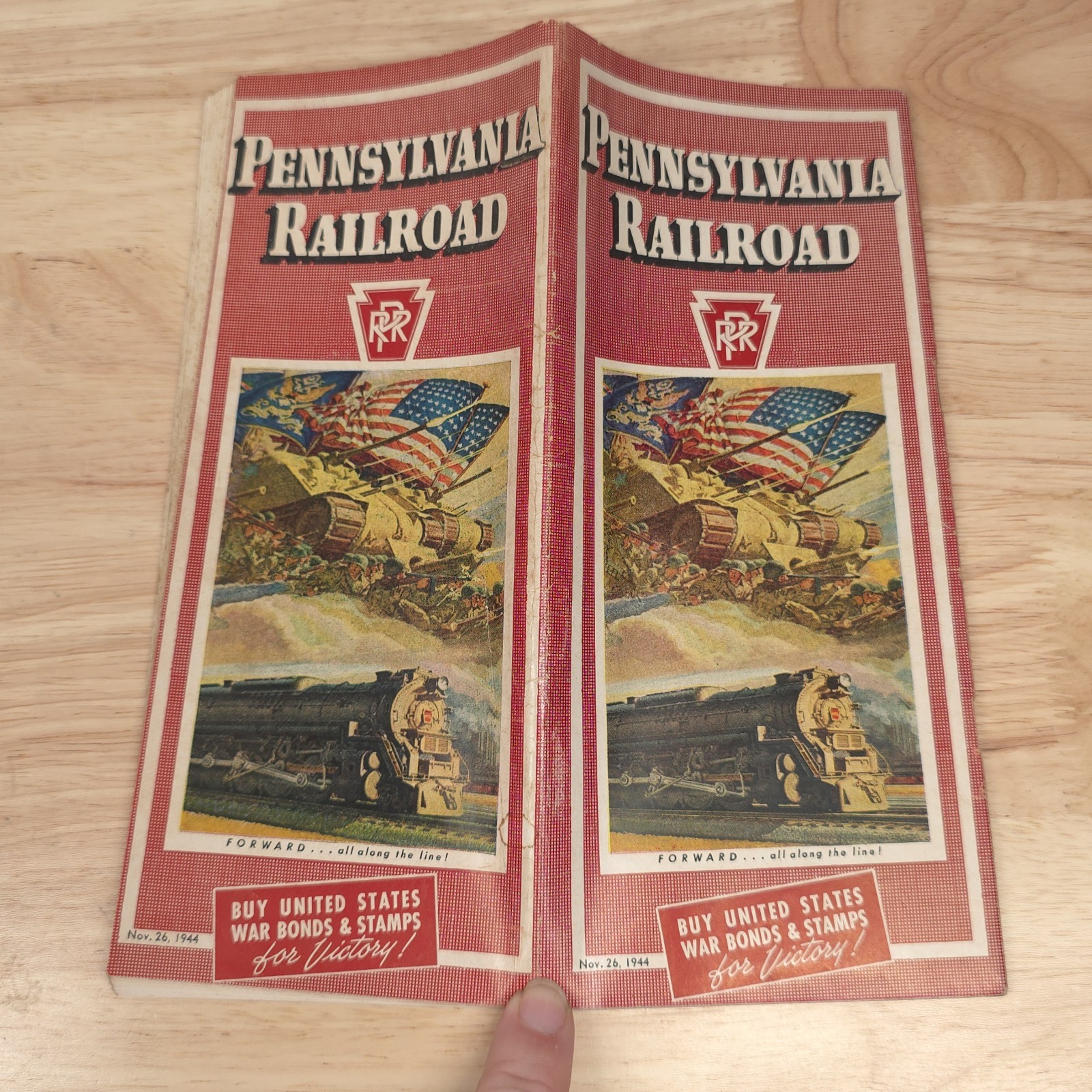 1944 Pennsylvania Railroad PRR Brochure WWII Buy War Bonds For Victory! Vintage