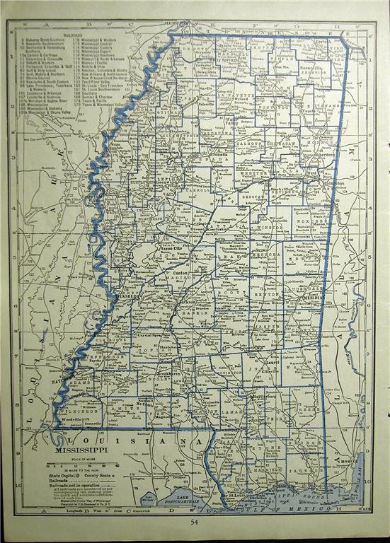 1930 MISSISSIPPI MINNESOTA RAILROAD MAP LIST ALL RR s DEPOT +MS RR PRINT HISTORY
