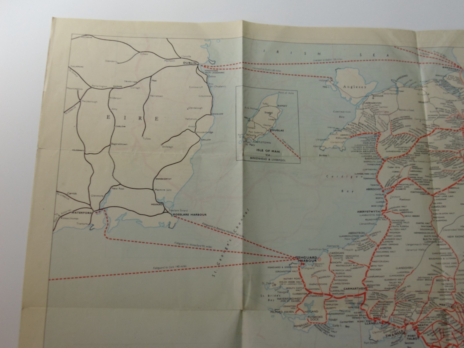 Large Double-Sided Railway Network Map, Western Region, British Railways, c1960s