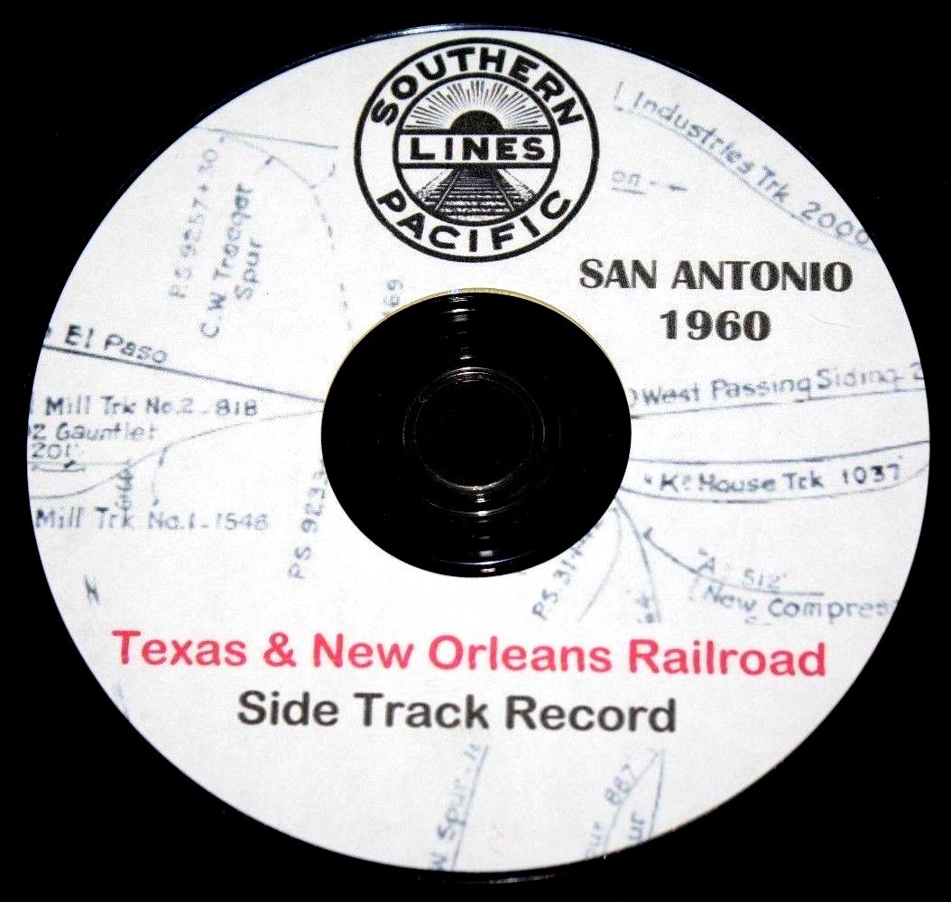 Texas & New Orleans T&NO 1960 San Antonio Side Track Record Pages on DVD