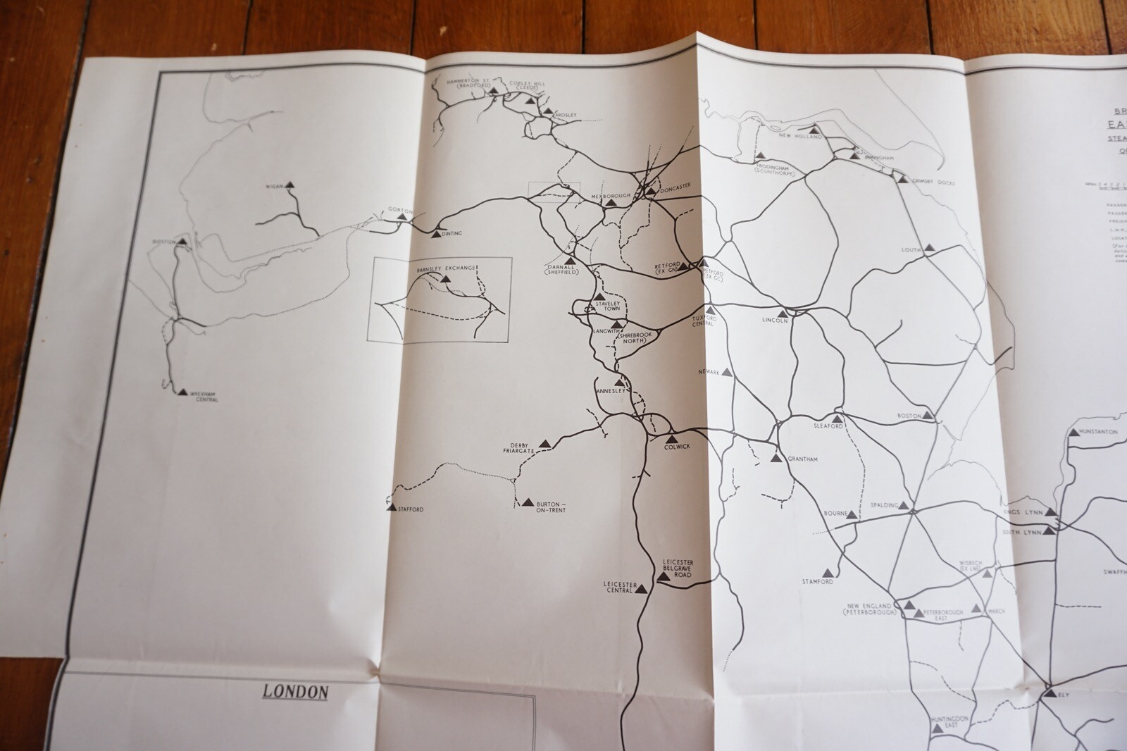 1958 Steam Motive Power Depots Open at 1948 Eastern Region Railway Map