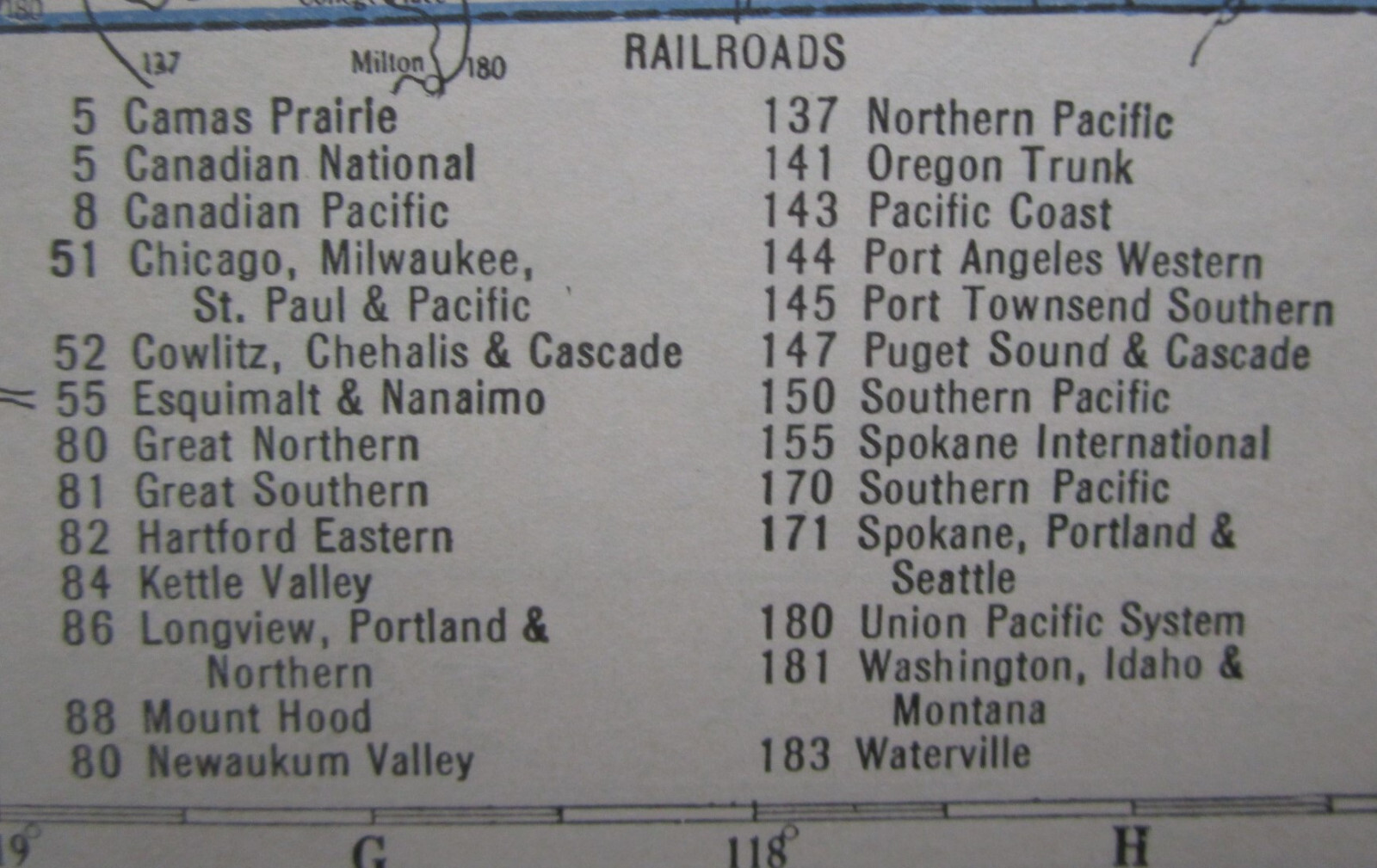 WV WA 1931 WEST VIRGINIA RAILROAD Map WHITE SULPHUR & HUNTERSVILLE or WASHINGTON