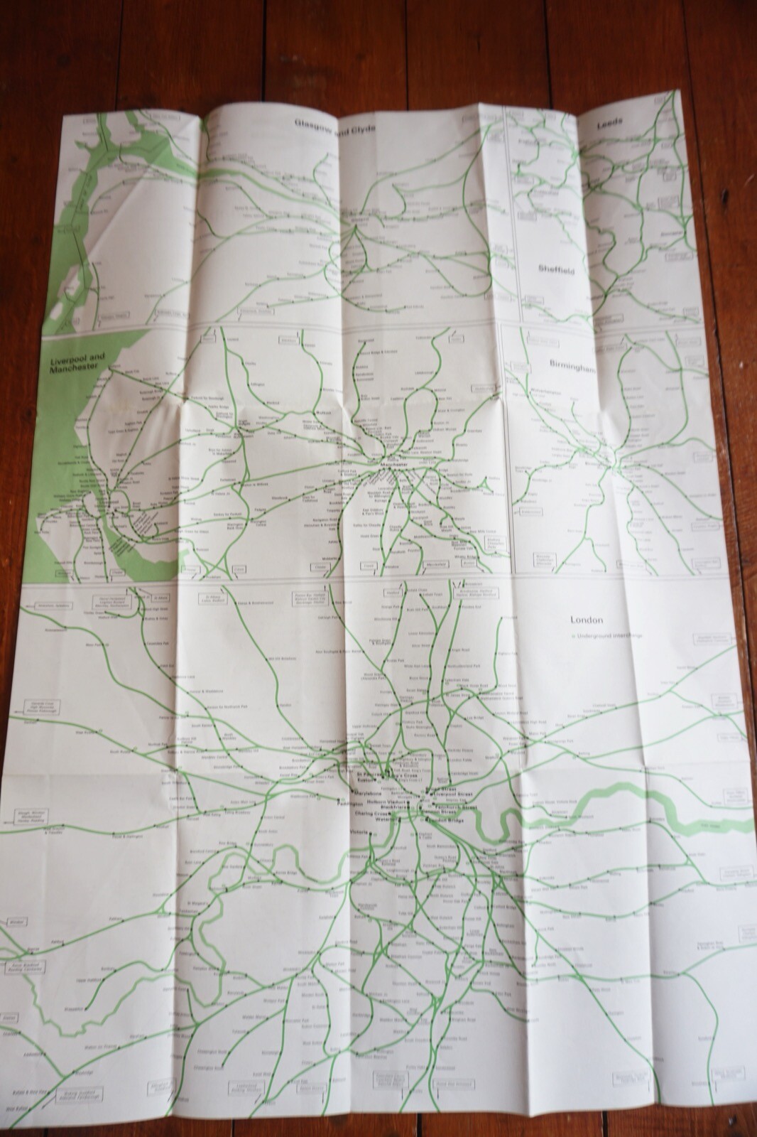 Jan 1971 British Rail Passenger Network Railway Map London Midland Region VGC