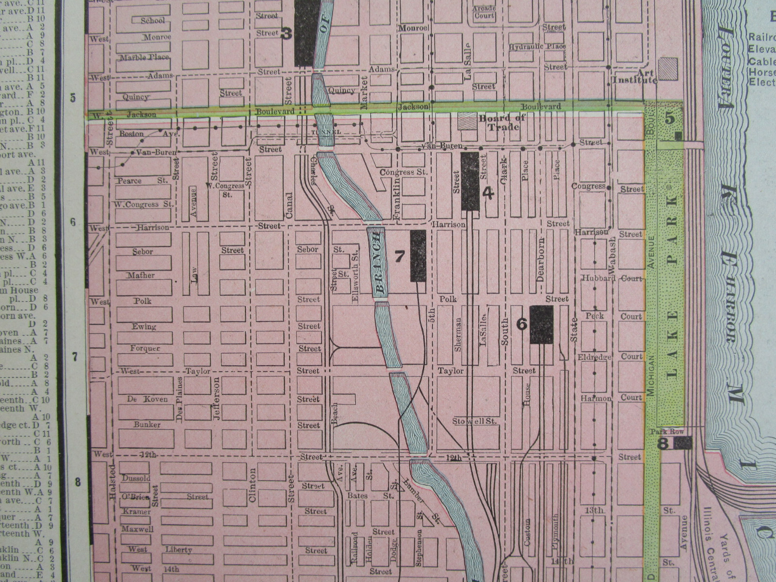 IL 1905 DATED CHICAGO Map McNally RAILROAD DEPOTS STREET LINES or ILLINOIS State