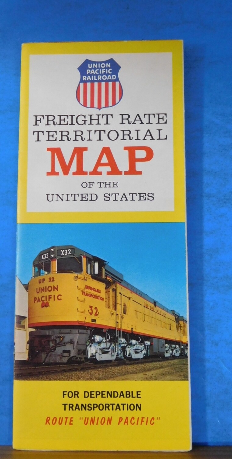 Map Union Pacific Railroad 1965 Freight Rate Territorial Map Of the United State