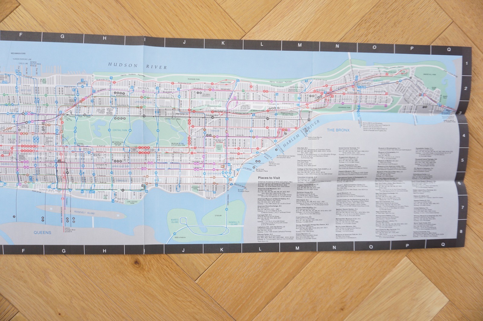 1990 Manhattan New York Bus Guide Bus Map VGC