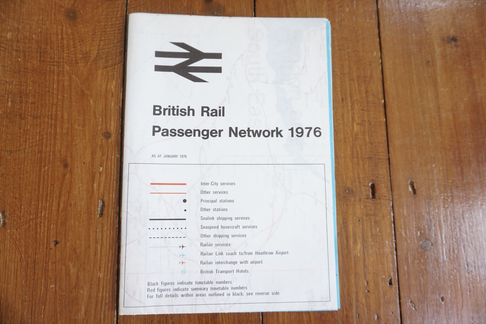 1976 British Rail Passenger Network Railway Map