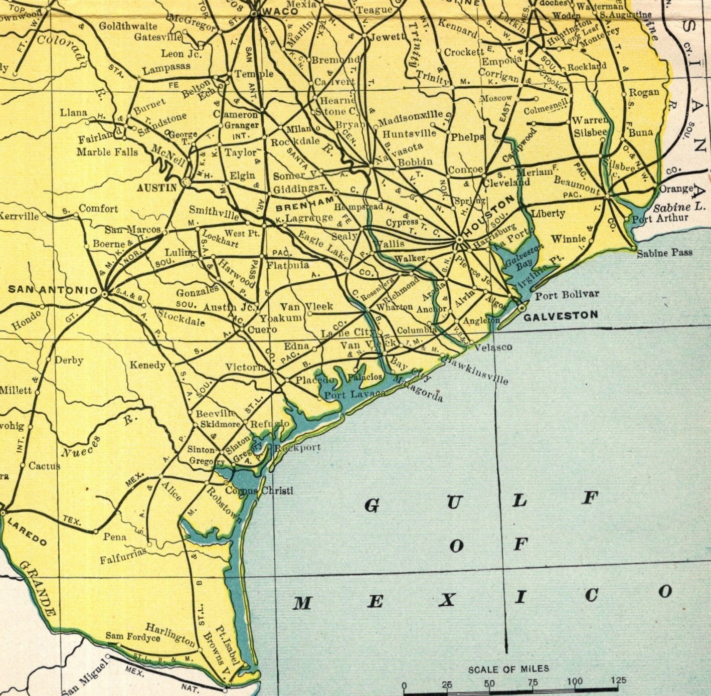 1908 Antique Texas Indian Territory and Oklahoma Railroad Map 2728