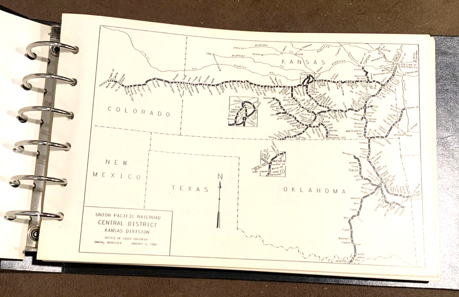 Union Pacific 1986 Central Region Railroad Issued Condensed Profile Book