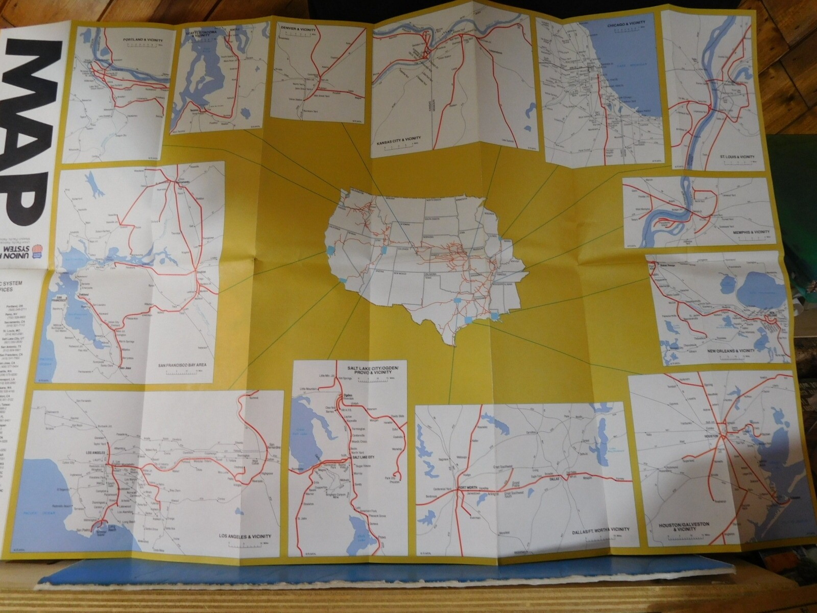 Map Union Pacific Railroad 1984 UP United States Map