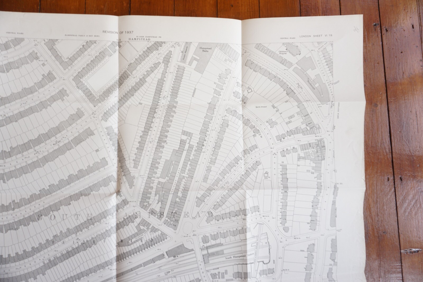 1937 South Hampstead London LMS LNER Railway OS Railway Map