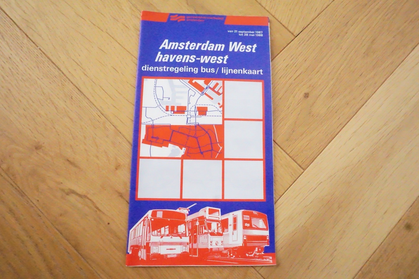 1987 Amsterdam Netherlands GVB Bus Tram Route Map