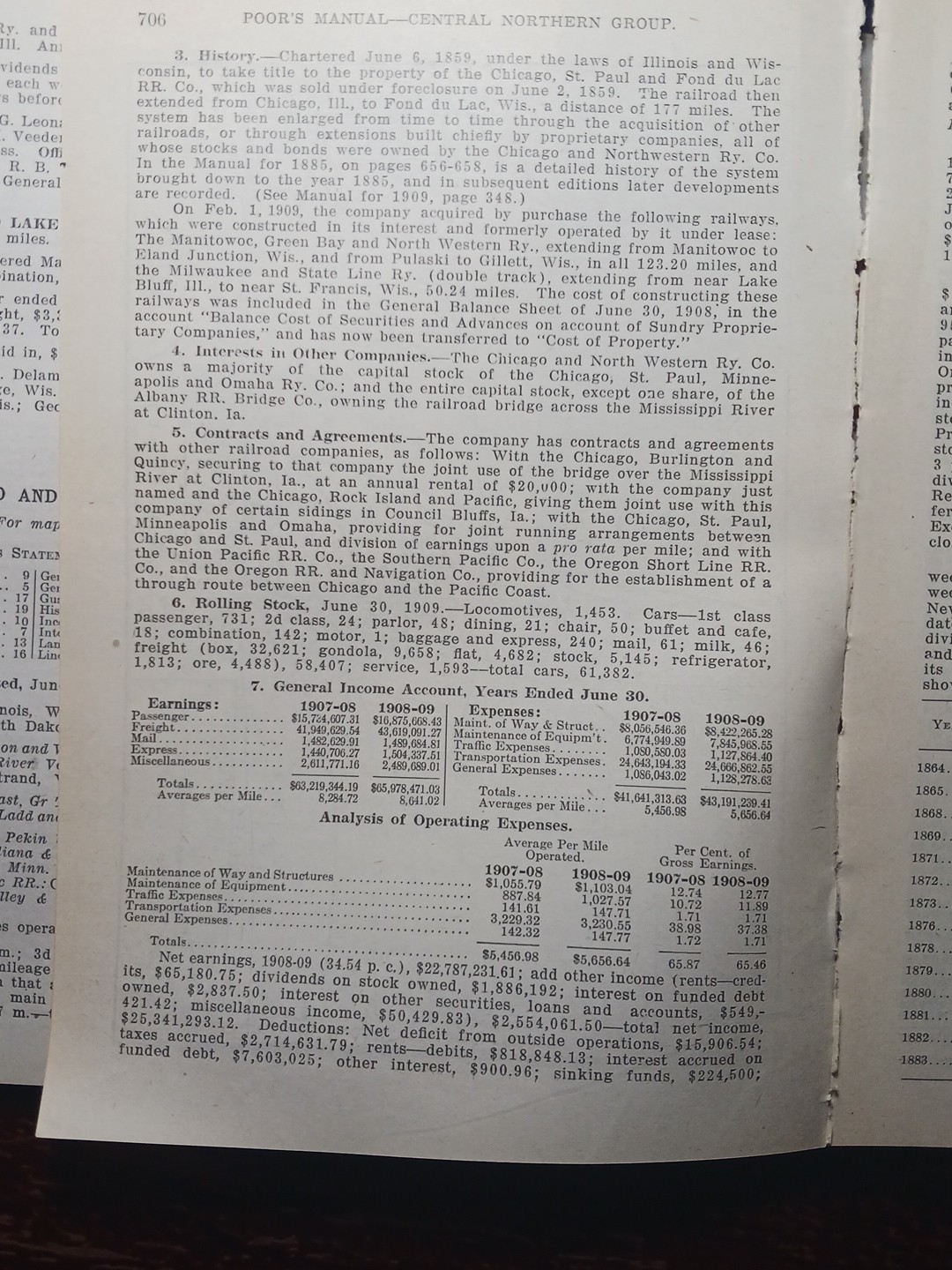 ~1910 Train Route Map + Report CHICAGO & NORTH WESTERN RAILWAY 8 Pages Railroad