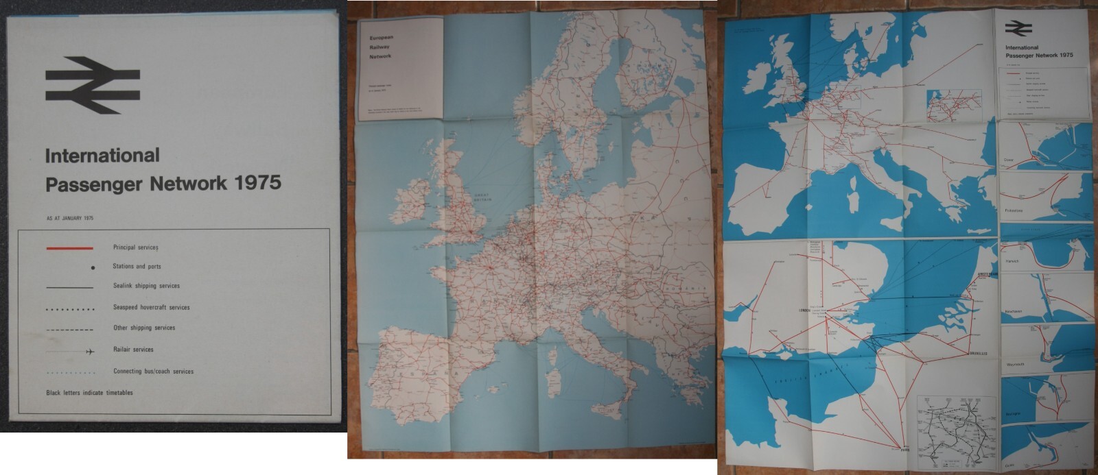 International Passenger Network 1975 – British Rail – Large Fold-out Map S23