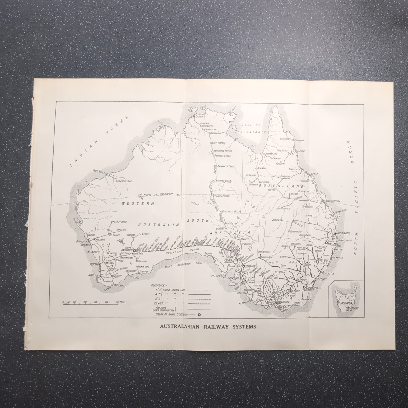 Original 1930 Railway Map Of athe Australasian Railway Systems