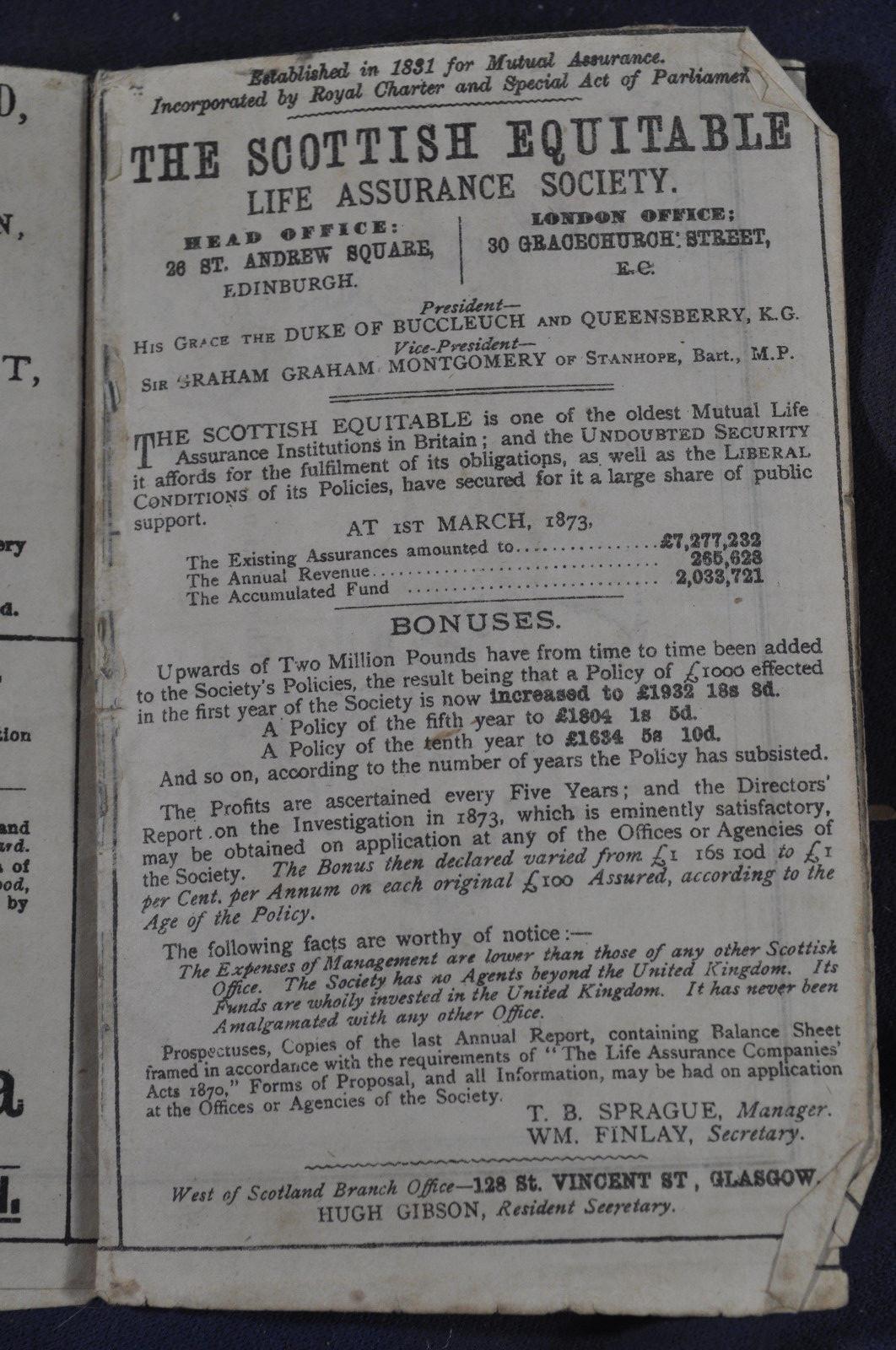 Ca 1873 *VERY RARE* Murrays Railway Map Scotland