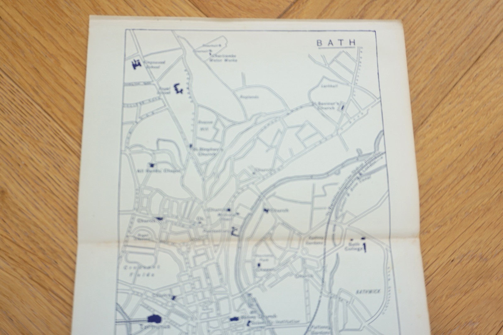 1909 GWR Bath Original Railway Map