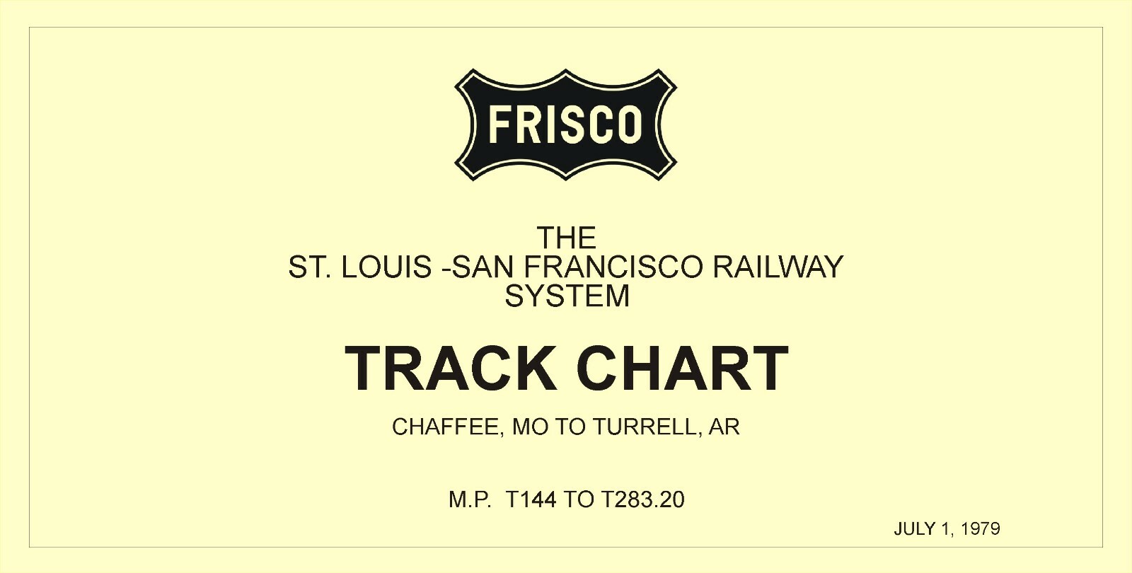 St Louis San Francisco 1979 River Division Chaffee Sub Track Chart Pages on DVD
