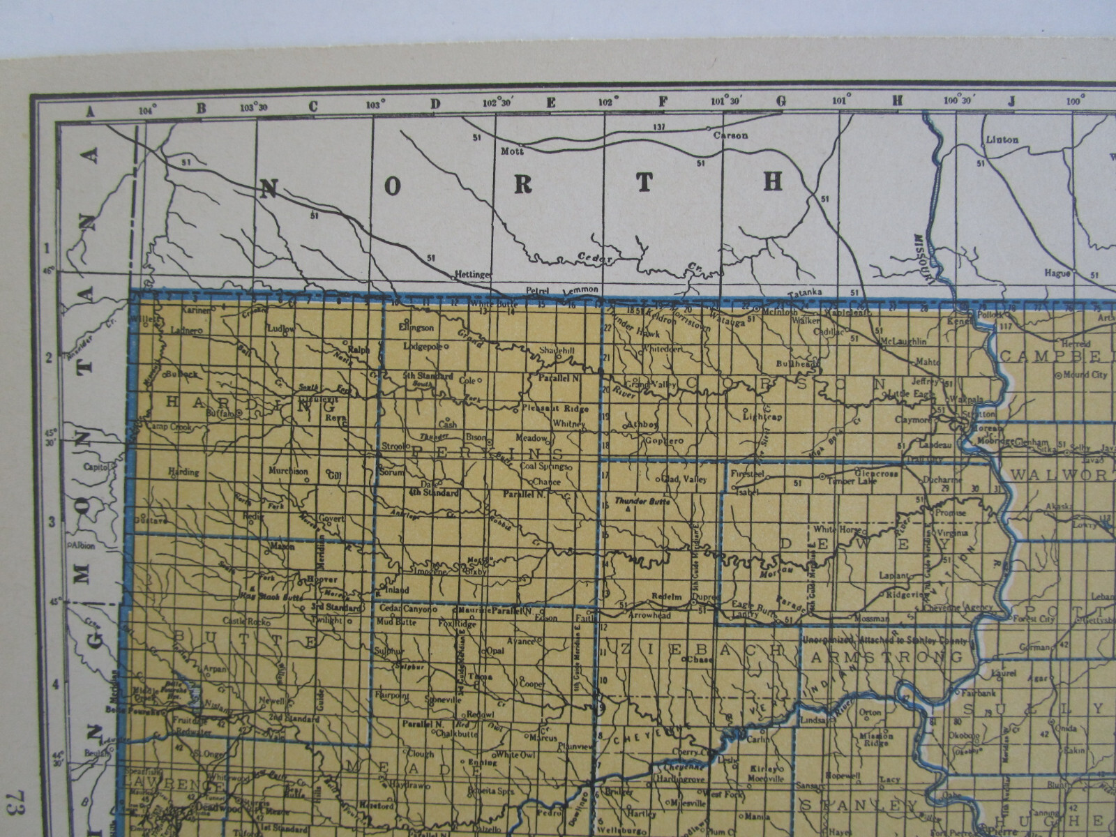 TN SD Vtg 1939 TENNESSEE RAILROAD Map. MORGAN & FENTRESS RR ~or~ SOUTH DAKOTA