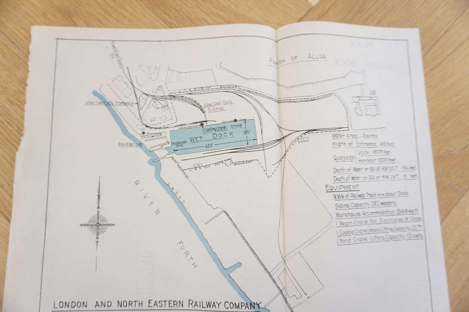 1939 LNER Alloa Docks Railway Plan Map