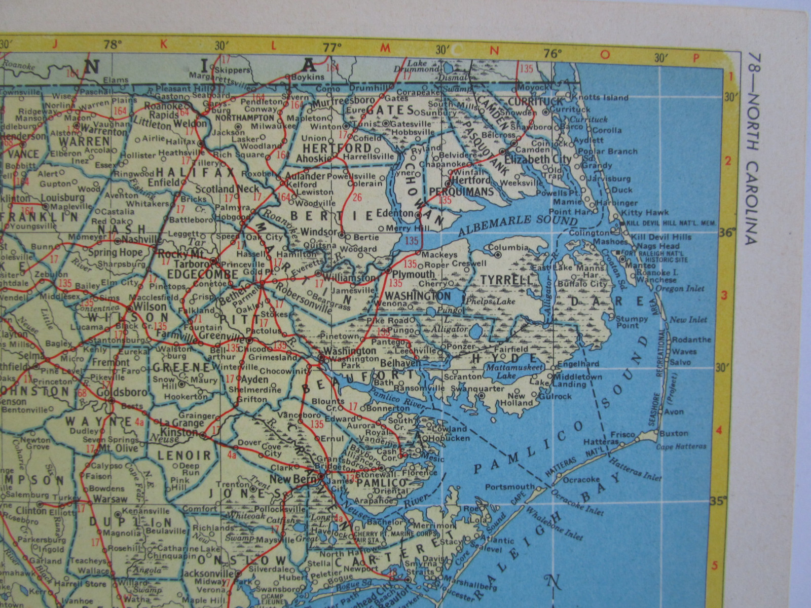 NC NY 1952 NORTH CAROLINA RAILROAD Map. GRAHAM COUNTY RR or NEW YORK 1950s