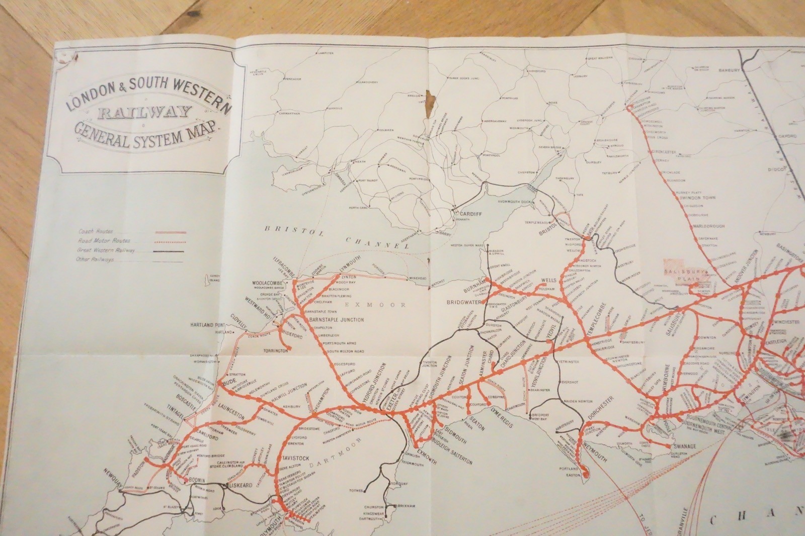 1905 London & South Western Railway Original Railway Map L&SWR
