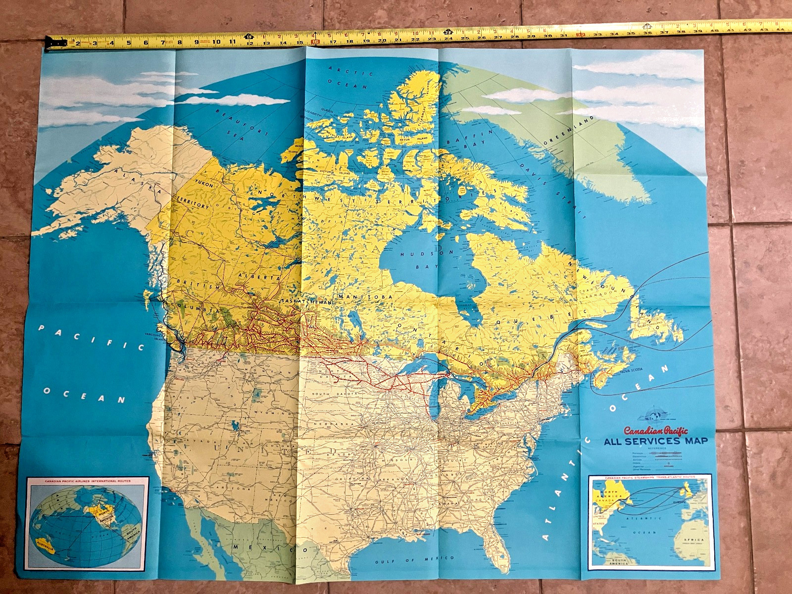CANADIAN PACIFIC MASTER MAP NORTH AMERICA RAILROAD PASS IT ON