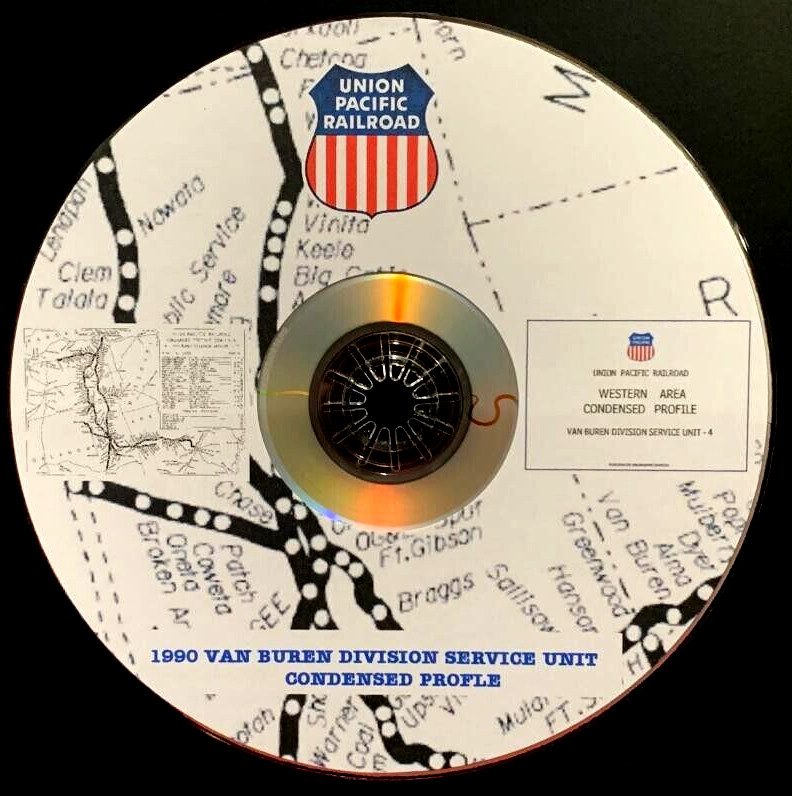 Union Pacific 1990 Van Buren Division – 4 Condensed Profile PDF Pages on DVD