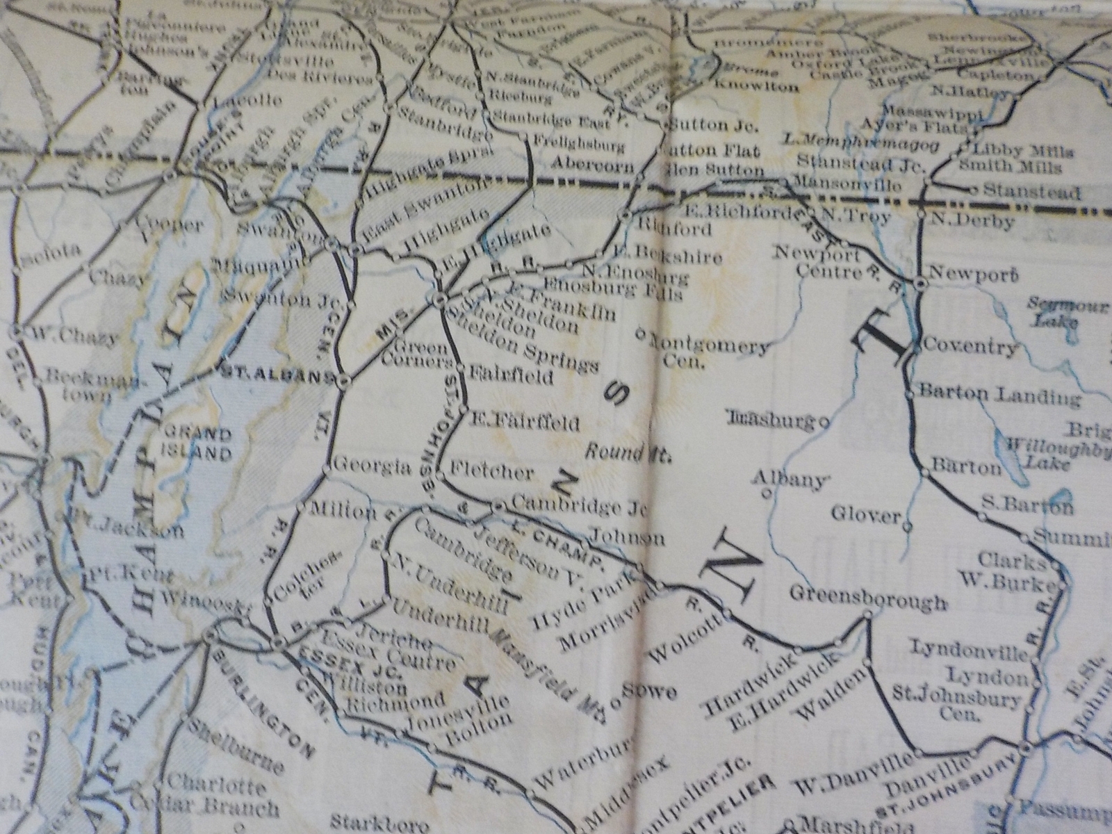 Map ABC Pathfinder Railway Guide Map Eastern Division Oct 1887