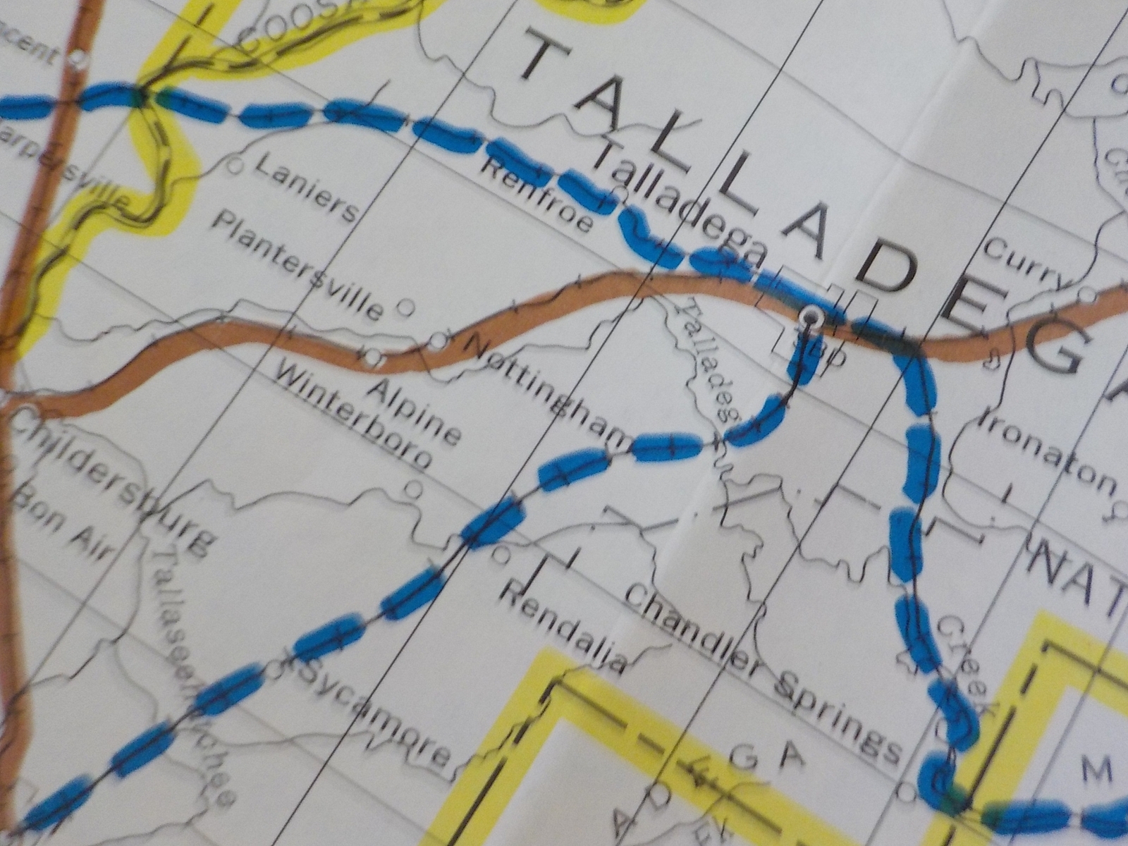 Map Burlington Northern Alabama State Railroad Map 1983 August