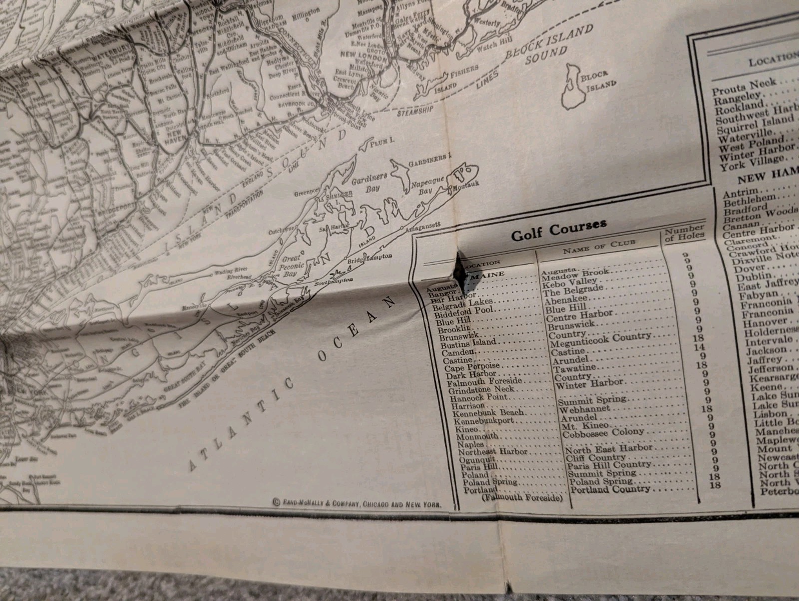 United States Railroad Administration Map New England 1919 Antique Train 1910s