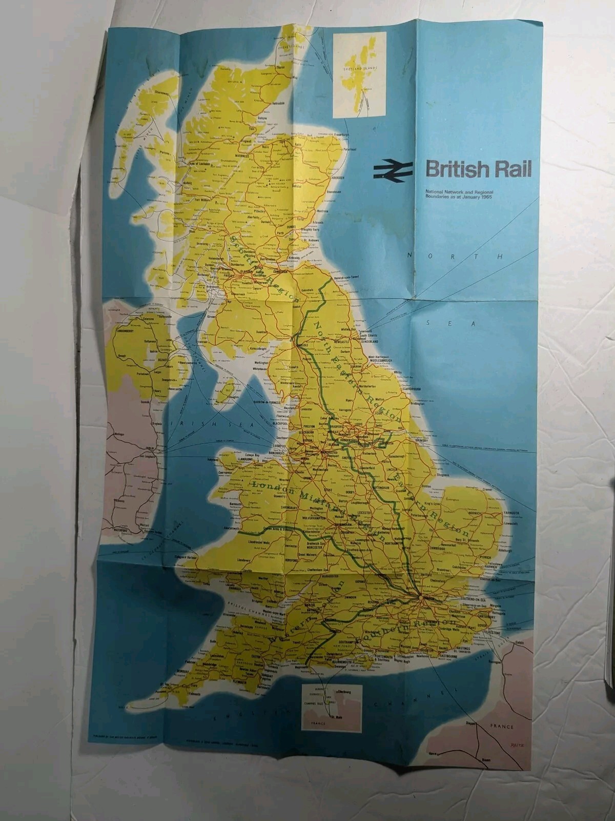 January 1965 British Rail Map Poster Railway Railroad